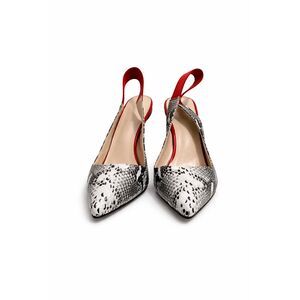 Faux Snakeskin Slingback Stiletto Heels Red Heel | Size US 10 (EU 42)